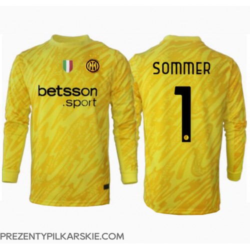 Stroje piłkarskie Inter Milan Yann Sommer #1 Bramkarskie Koszulka Wyjazdowej 2024-25 Długi Rękaw